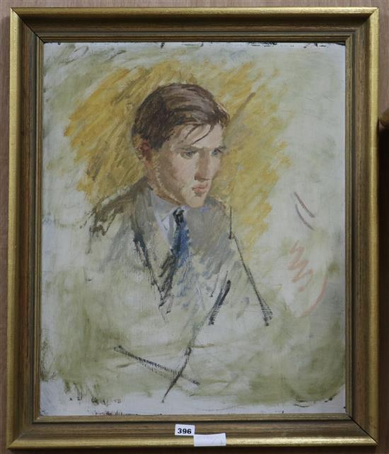 English School 1960s, oil on board Portrait of Anthony John Alexander, 60 x 49cm